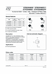 DataSheet STP20NM50 pdf